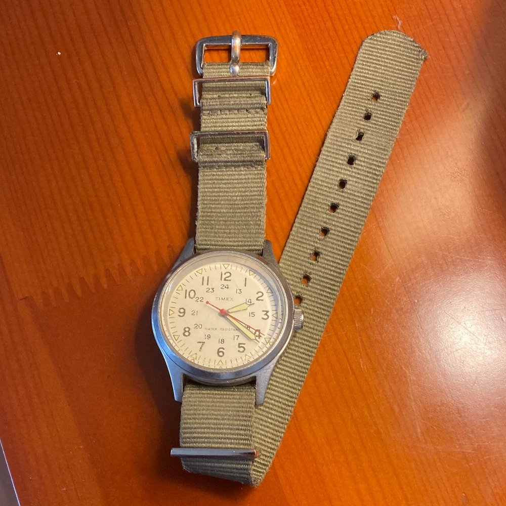 White Timex J.Crew Military Field Watch